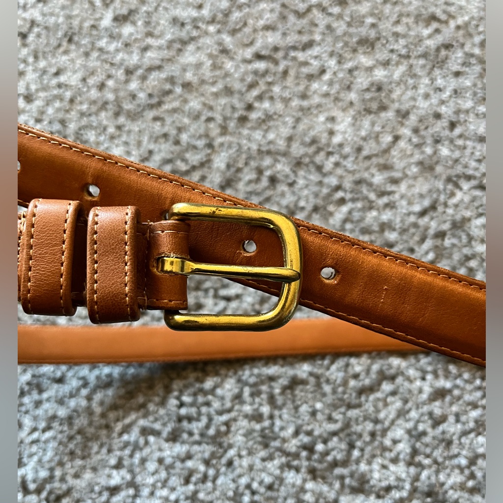 Vintage Coach Brown Leather Belt With Gold Buckle Size 38/95